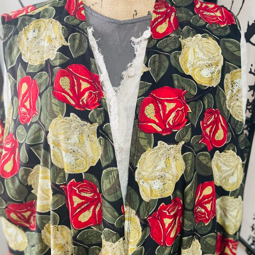 Beautiful Lush Floral Duster Vest LuLaRoe Joy XL